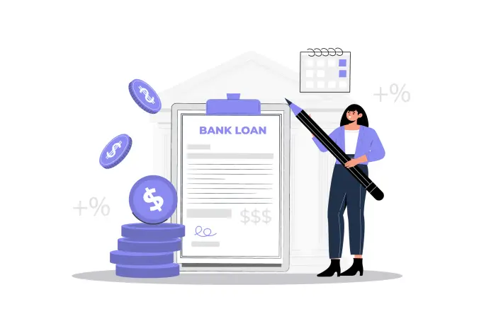 Bank Loan Application Abstract Concept Creative Character Design Illustration